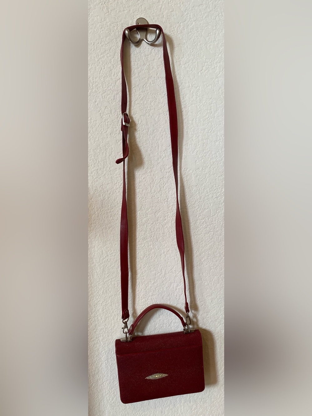 Vintage Balento Italy Genuine Stingray Leather Satchel Crossbody Bag